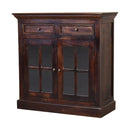 Light Walnut Cabinet with Glazed Doors Artisan