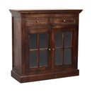 Light Walnut Cabinet with Glazed Doors Artisan