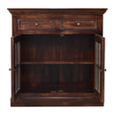 Light Walnut Cabinet with Glazed Doors Artisan