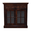 Light Walnut Cabinet with Glazed Doors Artisan
