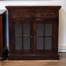 Light Walnut Cabinet with Glazed Doors Artisan