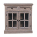 Stone Finish Cabinet with Glazed Doors Artisan