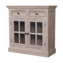 Stone Finish Cabinet with Glazed Doors Artisan