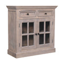 Stone Finish Cabinet with Glazed Doors Artisan