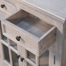 Stone Finish Cabinet with Glazed Doors Artisan