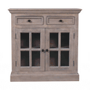 Stone Finish Cabinet with Glazed Doors Artisan