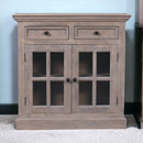 Stone Finish Cabinet with Glazed Doors Artisan