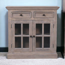 Stone Finish Cabinet with Glazed Doors Artisan