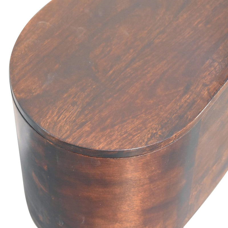 Light Walnut Rounded Lid-up Blanket Box Artisan