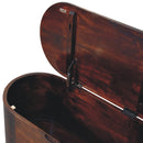 Light Walnut Rounded Lid-up Blanket Box Artisan
