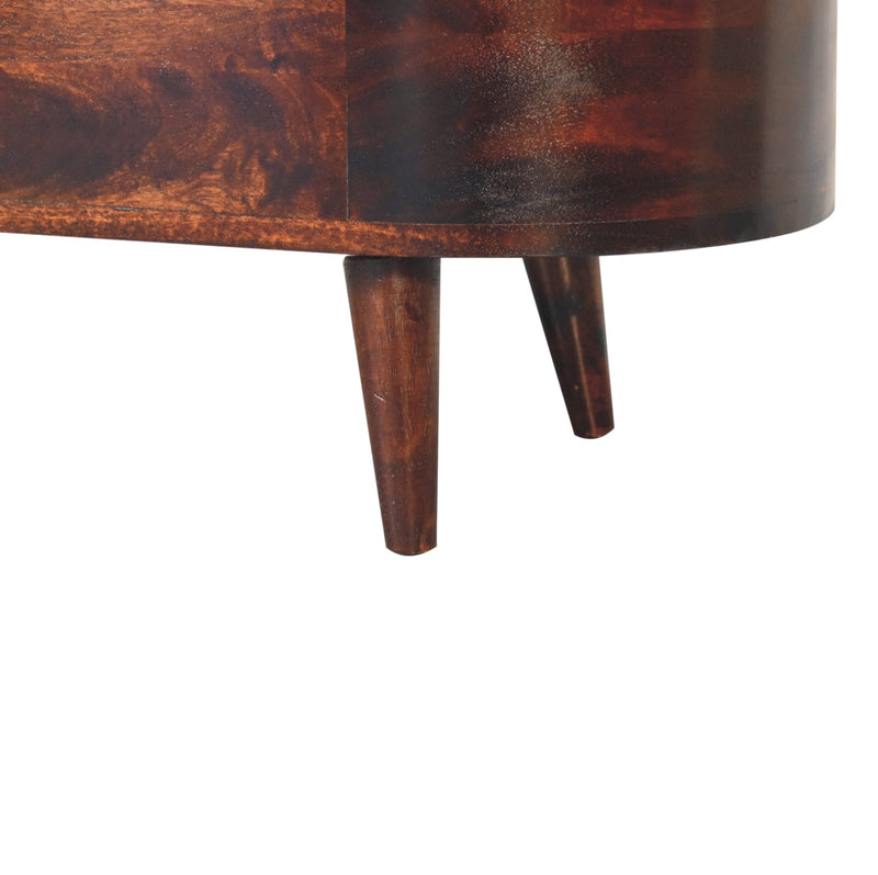 Light Walnut Rounded Lid-up Blanket Box Artisan