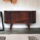 Light Walnut Rounded Lid-up Blanket Box Artisan