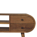 Oak-ish Circular Media Unit with 2 Open Slots Artisan