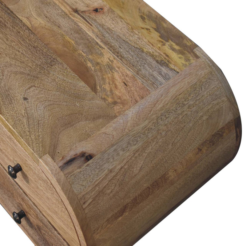 Oak-ish Circular Media Unit with 2 Open Slots Artisan