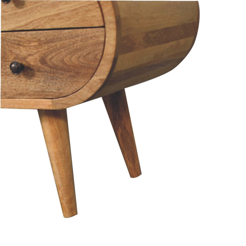 Oak-ish Circular Media Unit with 2 Open Slots Artisan