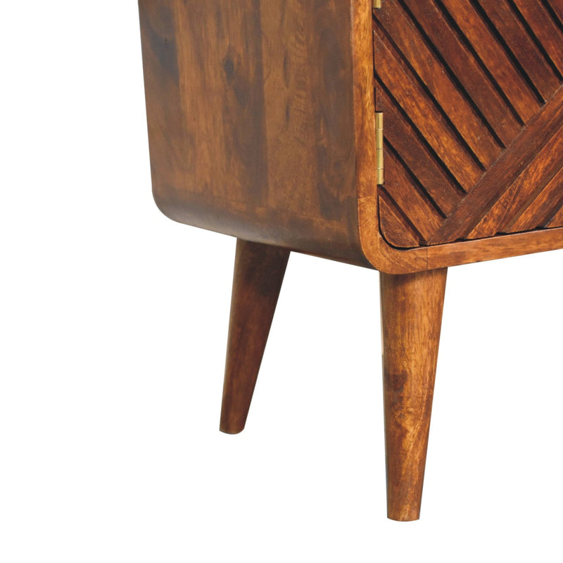 Boucle Carved Chestnut Telephone Table Bench Artisan