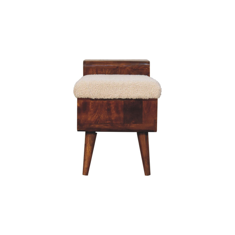 Boucle Carved Chestnut Telephone Table Bench Artisan