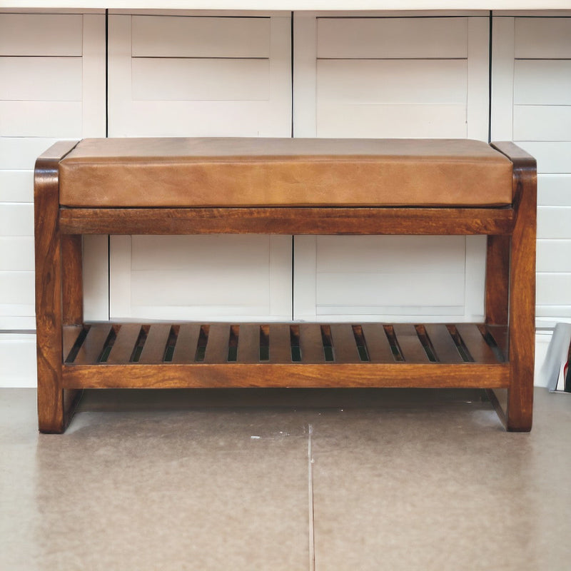Buffalo Slatted Hallway Bench Artisan
