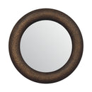 Round Metallic Hammered Mirror