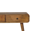 Oak-ish Curved Hallway Table w/2-Drawers Artisan