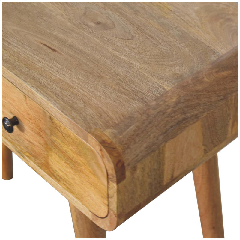 Oak-ish Curved Hallway Table w/2-Drawers Artisan