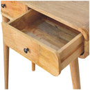 Oak-ish Curved Hallway Table w/2-Drawers Artisan