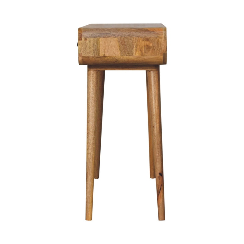 Oak-ish Curved Hallway Table w/2-Drawers Artisan