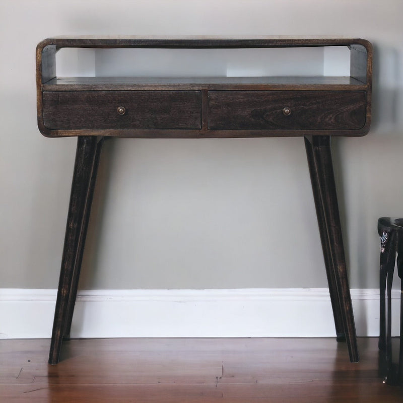 Curved Ash Black Console Table Artisan