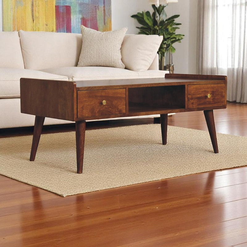 Curved Chestnut nightstand Artisan