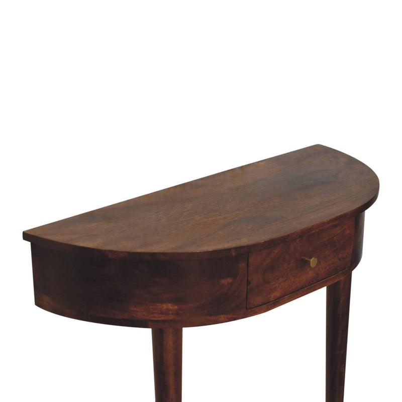 Backless Mounted Chestnut Console Table Artisan