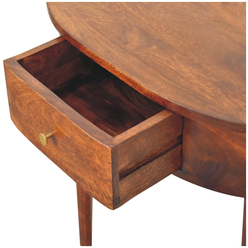 Backless Mounted Chestnut Console Table Artisan