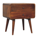 Large Curved Chestnut Bedside Nightstand Artisan