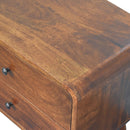 Large Curved Chestnut Bedside Nightstand Artisan