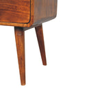 Large Curved Chestnut Bedside Nightstand Artisan