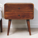 Large Curved Chestnut Bedside Nightstand Artisan