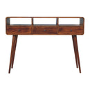 Triple Curved Chestnut Console Table Artisan