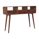 Triple Curved Chestnut Console Table Artisan