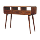 Triple Curved Chestnut Console Table Artisan