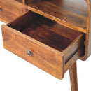 Triple Curved Chestnut Console Table Artisan