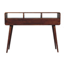 Triple Curved Chestnut Console Table Artisan