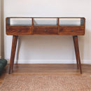 Triple Curved Chestnut Console Table Artisan