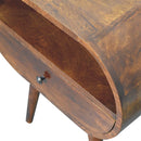 Large Chestnut Circular Open Bedside Nightstand Artisan
