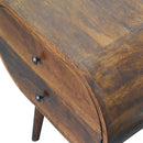 Large Chestnut Circular Bedside Nightstand Artisan