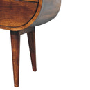 Large Chestnut Circular Bedside Nightstand Artisan