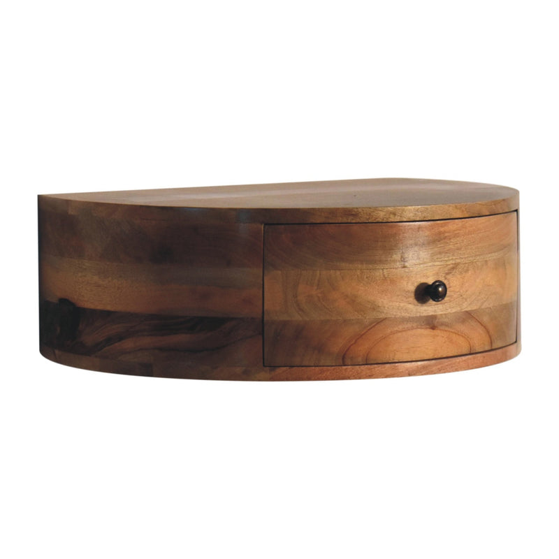 Large Wall Mounted Rounded Bedside Nightstand Artisan