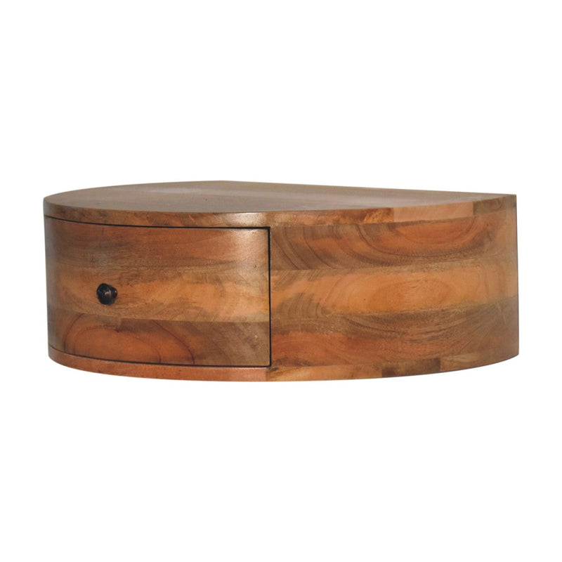 Large Wall Mounted Rounded Bedside Nightstand Artisan