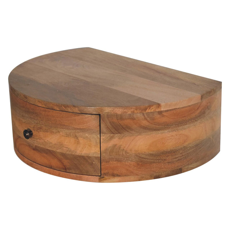 Large Wall Mounted Rounded Bedside Nightstand Artisan