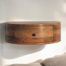 Large Wall Mounted Rounded Bedside Nightstand Artisan
