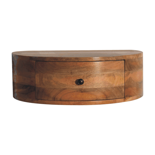 Large Wall Mounted Rounded Bedside Nightstand Artisan