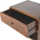 Large Chestnut Curve Floating Bedside Nightstand Artisan